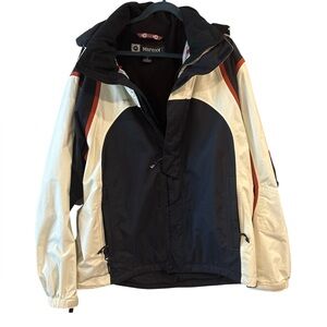 Marmot Men’s Ski Cream Black Rust Waterproof Outdoor Jacket Size L